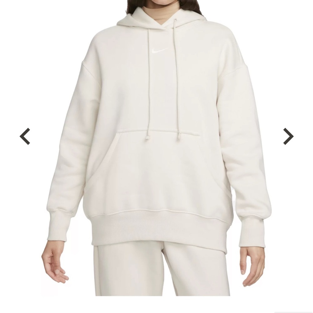 Nike Fleece Oversized Hoodie Size Xs Cream Color - Picture 3 of 9